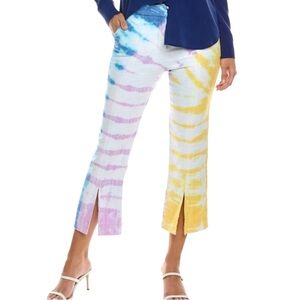Trina Turk North Beach Tie-Dye Cropped Ankle Slit Pants Size 0 NWT $328